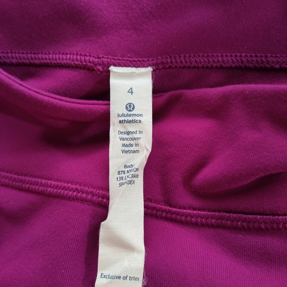 Lululemon City skirt Regal Plum Sz 4 Hi-Lo - Picture 5 of 7